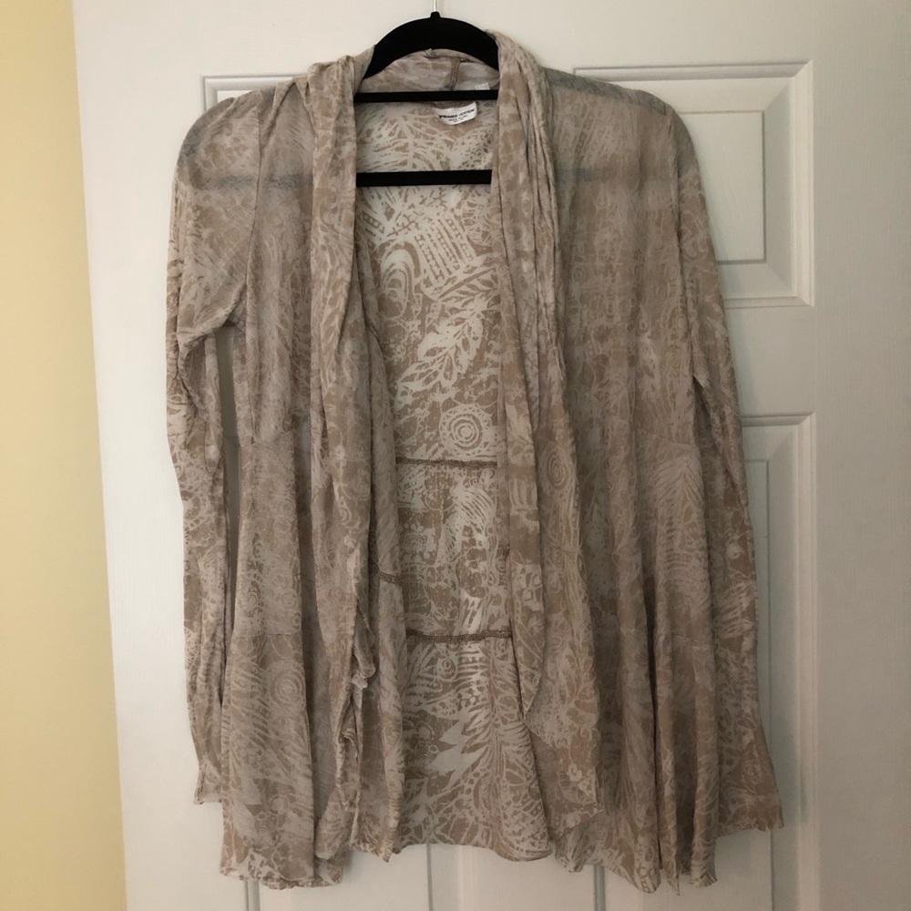 Tan Patterned Prairie Cotton Cardigan Size M